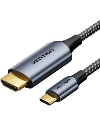 Cable conversor hdmi 2.0 4k vention crhhac/ usb tipo-c macho - hdmi macho/ 1.8m/ negro