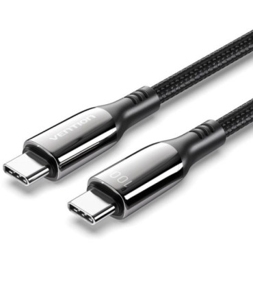 Cable usb 2.0 tipo-c 5a 100w vention ctkbav/ usb tipo-c macho - usb tipo-c macho/ hasta 100w/ 480mbps/ 1.2m/ negro
