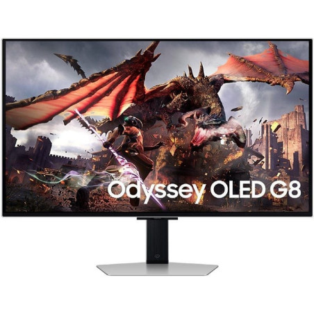 Monitor gaming samsung odyssey oled g8 s32dg802su 32'/ 4k/ 0.03ms/ 240hz/ qd-oled/ multimedia/ regulable en altura/ gris