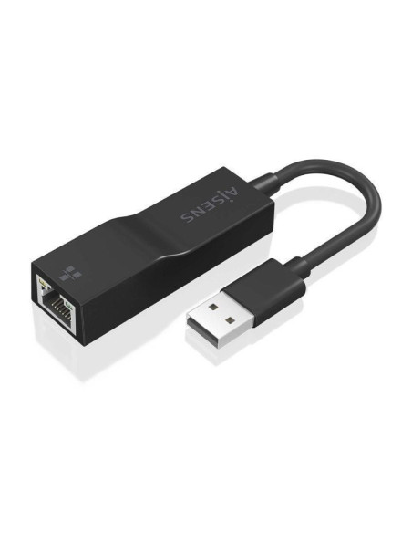 Adaptador usb 3.0 aisens a106-0766/ usb macho - rj45 hembra/ 15cm/ negro