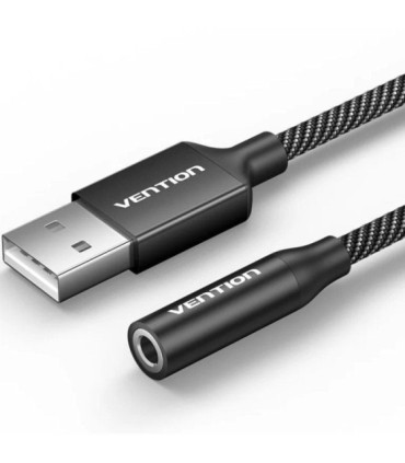 Conversor vention cvebc/ jack 3.5 hembra - usb macho/ 1m/ gris
