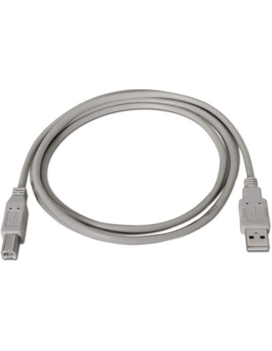 Cable usb 2.0 impresora aisens a101-0002/ usb tipo-b macho - usb macho/ hasta 2.5w/ 60mbps/ 1.8m/ beige