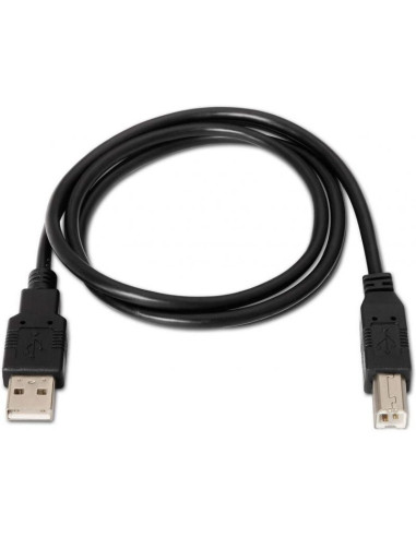 Cable usb 2.0 impresora aisens a101-0005/ usb tipo-b macho - usb macho/ hasta 2.5w/ 60mbps/ 1m/ negro