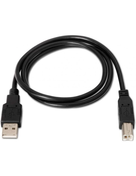 Cable usb 2.0 impresora aisens a101-0005/ usb tipo-b macho - usb macho/ hasta 2.5w/ 60mbps/ 1m/ negro