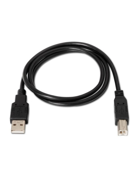Cable usb 2.0 impresora aisens a101-0008/ usb tipo-b macho - usb macho/ hasta 2.5w/ 60mbps/ 4.5m/ negro