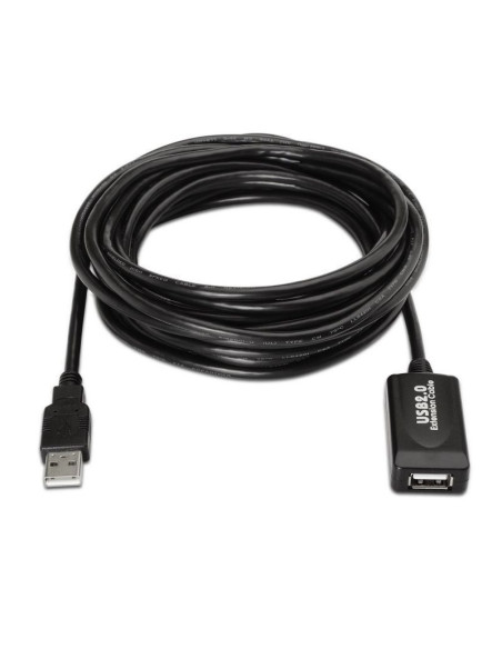 Cable alargador usb 2.0 aisens a101-0018/ usb macho - usb hembra/ hasta 2.5w/ 60mbps/ 5m/ negro