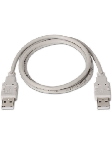 Cable usb 2.0  aisens a101-0021/ usb macho - usb macho/ hasta 2.5w/ 60mbps/ 1m/ beige