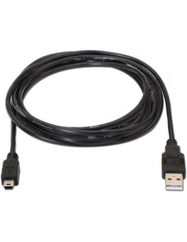 Cable usb 2.0 aisens a101-0023/ usb macho - usb mini macho/ hasta 2.5w/ 60mbps/ 50cm/ negro