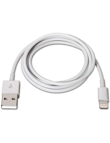 Cable usb 2.0 lightning aisens a102-0035/ usb macho - lightning macho/ hasta 2.5w/ 60mbps/ 1m/ blanco
