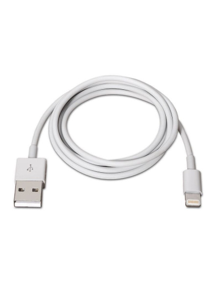 Cable usb 2.0 lightning aisens a102-0036/ usb macho - lightning macho/ hasta 2.5w/ 60mbps/ 2m/ blanco