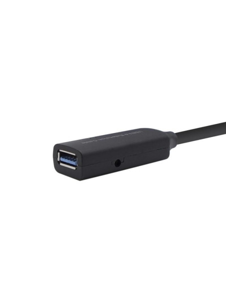 Cable alargador usb 3.0 con amplificador aisens a105-0407/ usb macho - usb hembra/ hasta 9w/ 625mbps/ 5m/ negro
