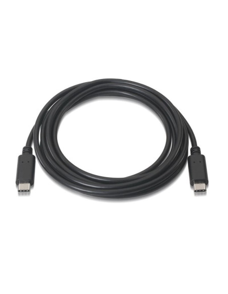 Cable usb 2.0 tipo-c aisens a107-0055/ usb tipo-c macho - usb tipo-c macho/ hasta 9w/ 625mbps/ 50cm/ negro