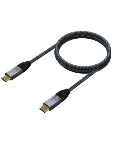 Cable usb 3.2 tipo-c aisens a107-0672 20gbps 100w/ usb tipo-c macho - usb tipo-c macho/ hasta 100w/ 2500mbps/ 1.5m/ gris