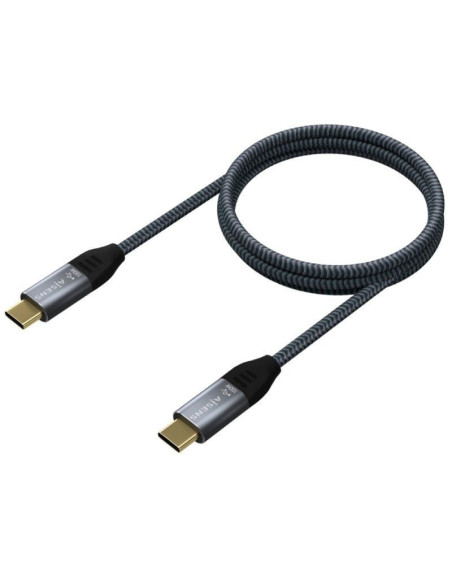 Cable usb 3.2 tipo-c aisens a107-0672 20gbps 100w/ usb tipo-c macho - usb tipo-c macho/ hasta 100w/ 2500mbps/ 1.5m/ gris
