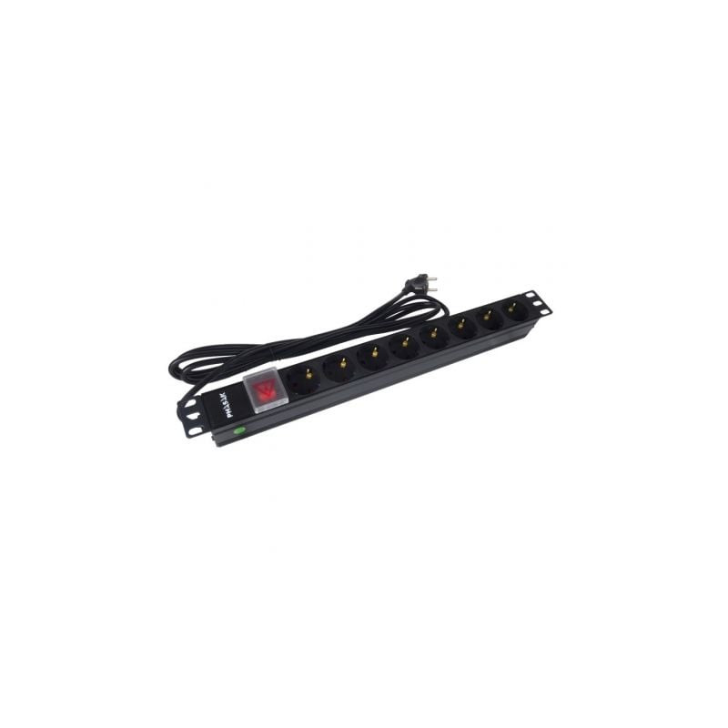 Regleta con interruptor phasak bns 1520/ 8 tomas de corriente/ cable 3m/ negro