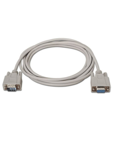 Cable serie rs232 aisens a112-0065/ db9 macho - db9 hembra/ hasta 0.15w/ 1.6mbps/ 1.8m/ beige