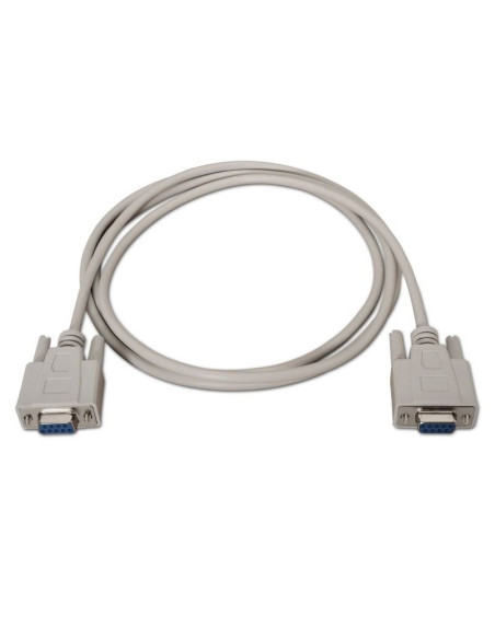 Cable serie null modem aisens a112-0067/ db9 hembra - db9 hembra/ hasta 0.15w/ 1.6mbps/ 1.8m/ beige