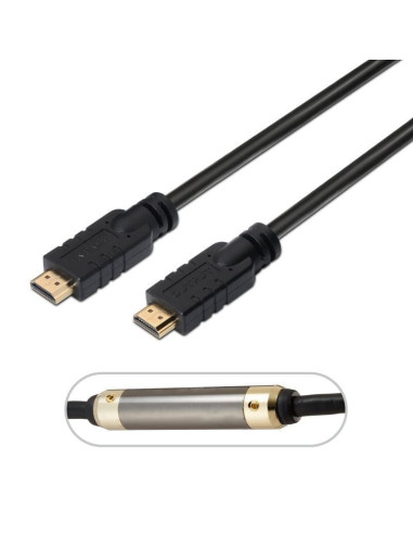 Cable hdmi 2.0 4k aisens a120-0375/ hdmi macho - hdmi macho/ hasta 10w/ 2250mbps/ 25m/ negro