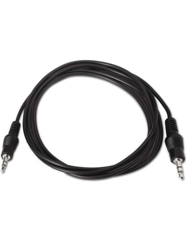 Cable estéreo aisens a128-0142/ jack 3.5 macho - jack 3.5 macho/ hasta 0.1w/ 1.5m/ negro