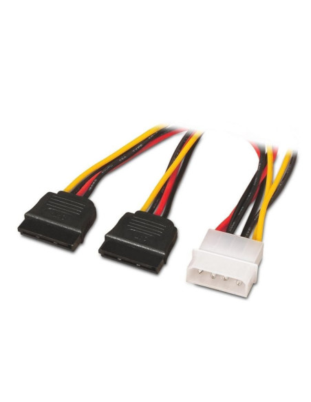 Cable duplicador de alimentación aisens a131-0161/ molex 4 pin macho - 2x sata hembra/ hasta 54w/ 20cm