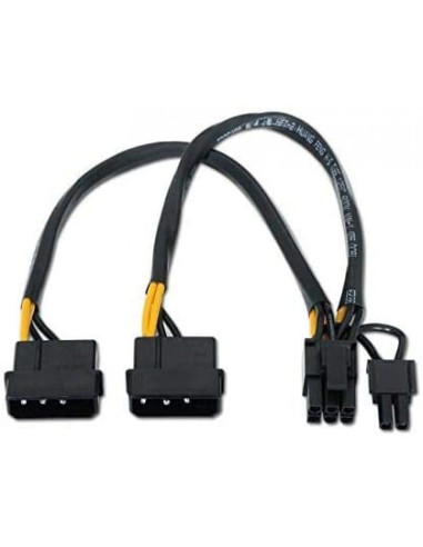 Cable alimentación tarjeta gráfica aisens a131-0165/ 2x molex macho - molex 6+2 pin macho/ hasta 54w/ 20cm
