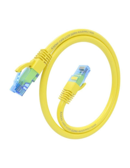 Cable de red rj45 awg26 cca utp aisens a135-0838 cat.6/ 5m/ amarillo