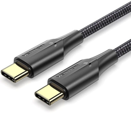 Cable usb 2.0 tipo-c 3a vention taubg/ usb tipo-c macho - usb tipo-c macho/ 480mbps/ 1.5m/ negro