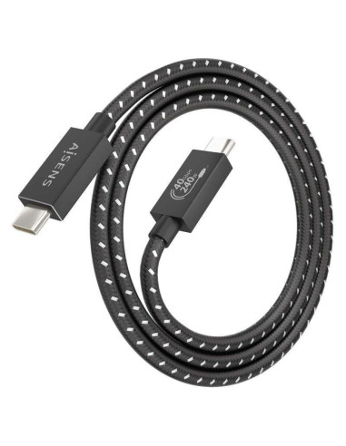 Cable usb 4.0 tipo-c aisens a156-0867/ usb tipo-c macho - usb tipo-c macho/ hasta 240w/ 1m/ gris