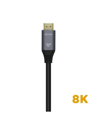 Cable hdmi 2.1 8k aisens a150-0426/ hdmi macho - hdmi macho/ 1m/ gris negro