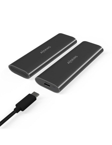 Caja externa para disco ssd m.2 sata/nvme aisens asm2-015gr/ usb 3.1/ sin tornillos