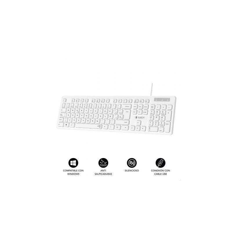 Teclado subblim business slim silencioso/ blanco