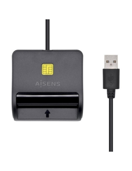 Lector de dni y tarjetas aisens ascr-sn02sd-bk/ negro