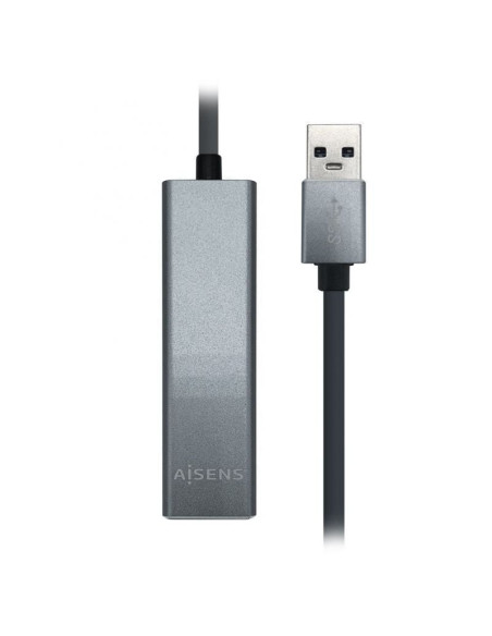 Hub usb 3.0 aisens a106-0401/ 3xusb/ 1xrj45/ gris