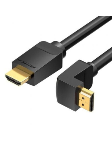 Cable hdmi 2.0 4k acodado vention aaqbi/ hdmi macho - hdmi macho/ 3m/ negro