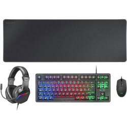 Pack gaming mars gaming mcp-rgb3/ teclado rgb + ratón óptico + alfombrilla xxl + auriculares