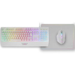 Pack gaming mars gaming mcp124/ teclado h-mech  + ratón óptico + alfombrilla/ blanco