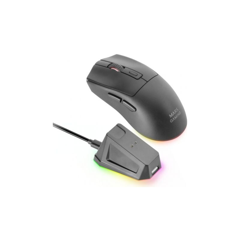 Ratón gaming inalámbrico mars gaming mm-t3/ batería recargable/ hasta 14400 dpi