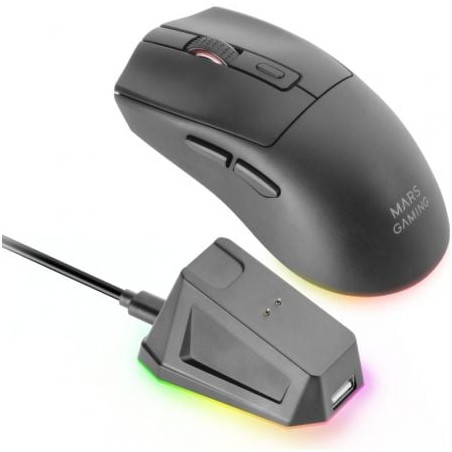 Ratón gaming inalámbrico mars gaming mm-t3/ batería recargable/ hasta 14400 dpi