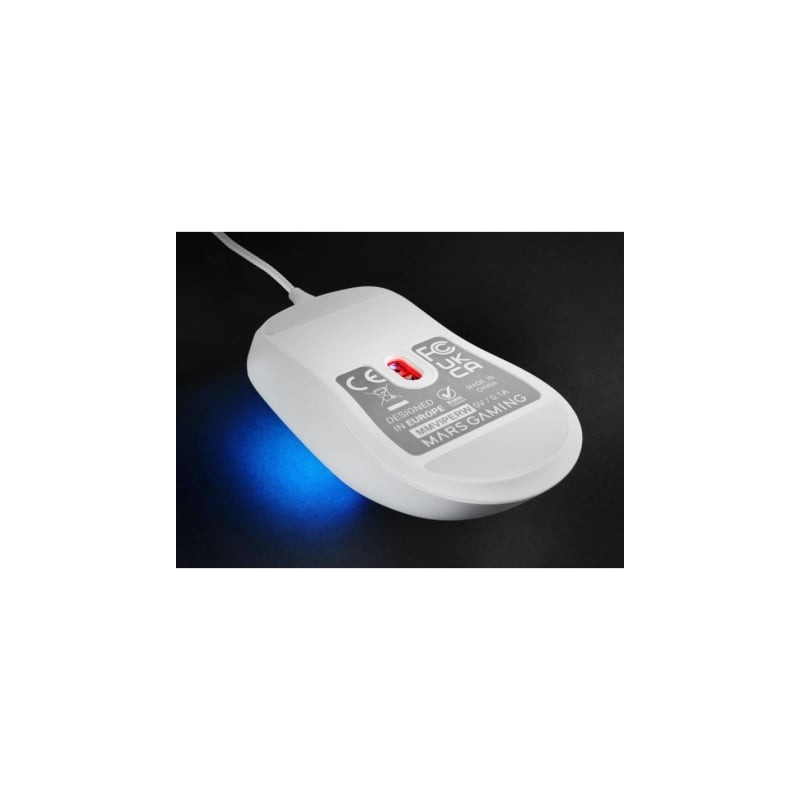 Ratón gaming mars gaming mm-viper/ hasta 12800 dpi/ blanco