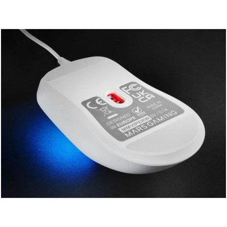 Ratón gaming mars gaming mm-viper/ hasta 12800 dpi/ blanco
