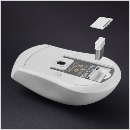 Ratón gaming inalámbrico mars gaming mmw-elite/ batería recargable/ hasta 20000 dpi/ blanco