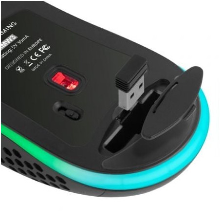 Ratón gaming inalámbrico mars gaming mmw3/ batería recargable/ hasta 3200 dpi