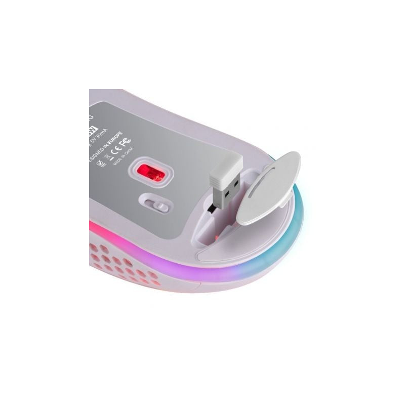 Ratón gaming inalámbrico mars gaming mmw3w/ batería recargable/ hasta 3200 dpi/ blanco