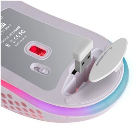 Ratón gaming inalámbrico mars gaming mmw3w/ batería recargable/ hasta 3200 dpi/ blanco