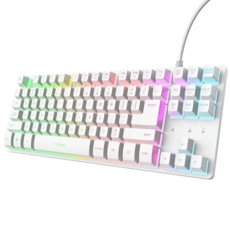 Teclado gaming trust gaming gxt 833 thado tkl 25896/ blanco