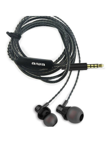 Auriculares intrauditivos aiwa estm-50bk/ con micrófono/ jack 3.5/ negro