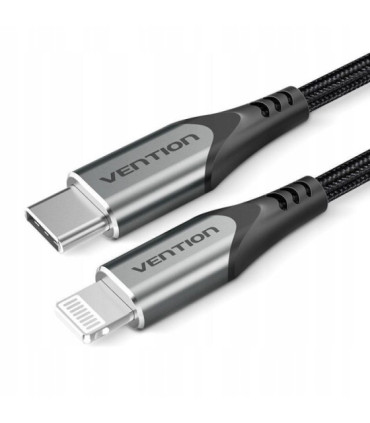 Cable usb 2.0 tipo-c lightning vention tachf/ usb tipo-c macho - lightning macho/ 480mbps/ 1m/ gris