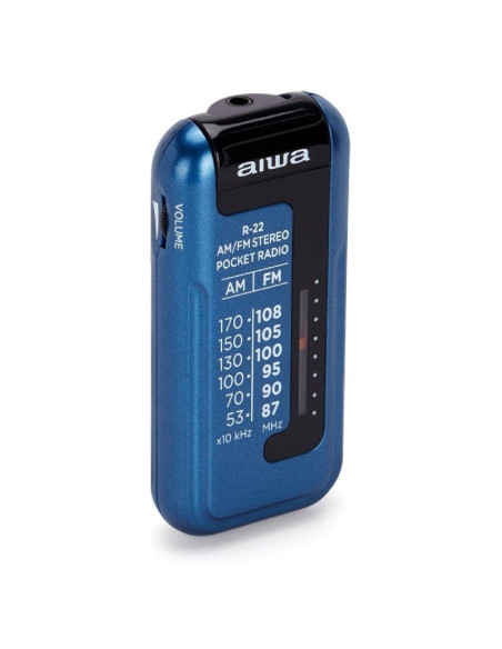 Radio portátil aiwa r-22bl/ azul