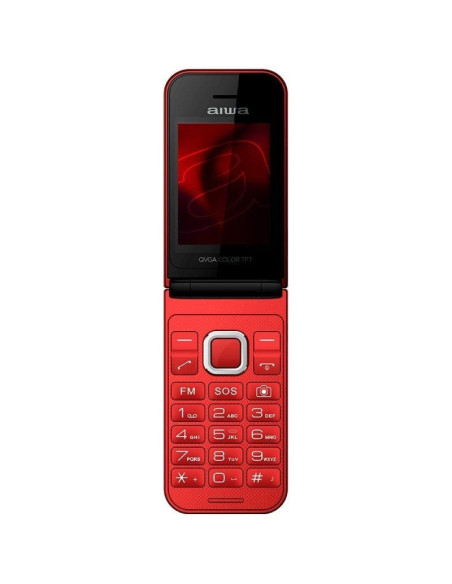 Teléfono móvil aiwa fp-24rd para personas mayores/ rojo