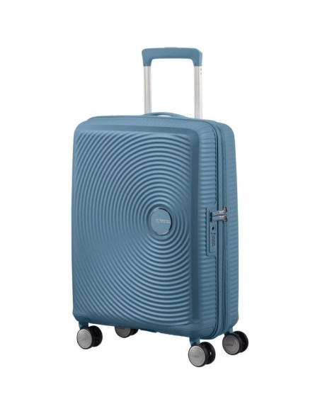Maleta de cabina american tourister soundbox spinner 55cm/ 55x40x20cm/ 4 ruedas/ azul piedra